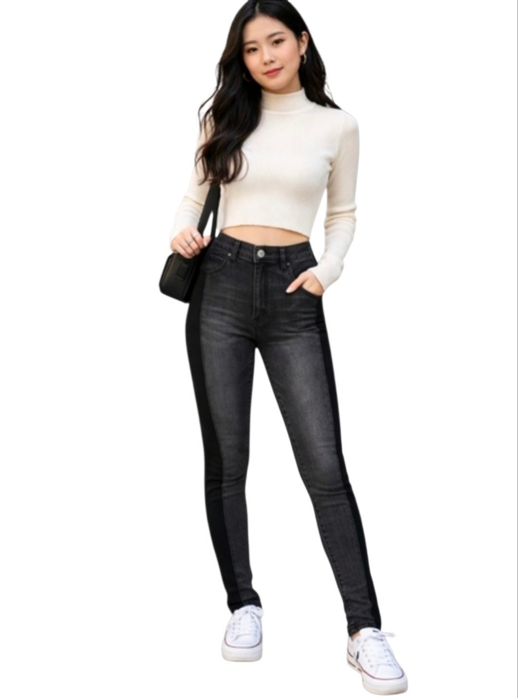 Pinko Tag Kenny High-Rise Skinny Women's Black And Gray Jeans Size 27